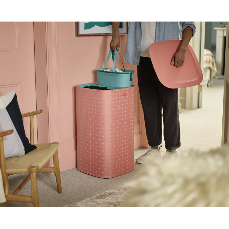 Pink Steel Frame Kids Hamper with Lid