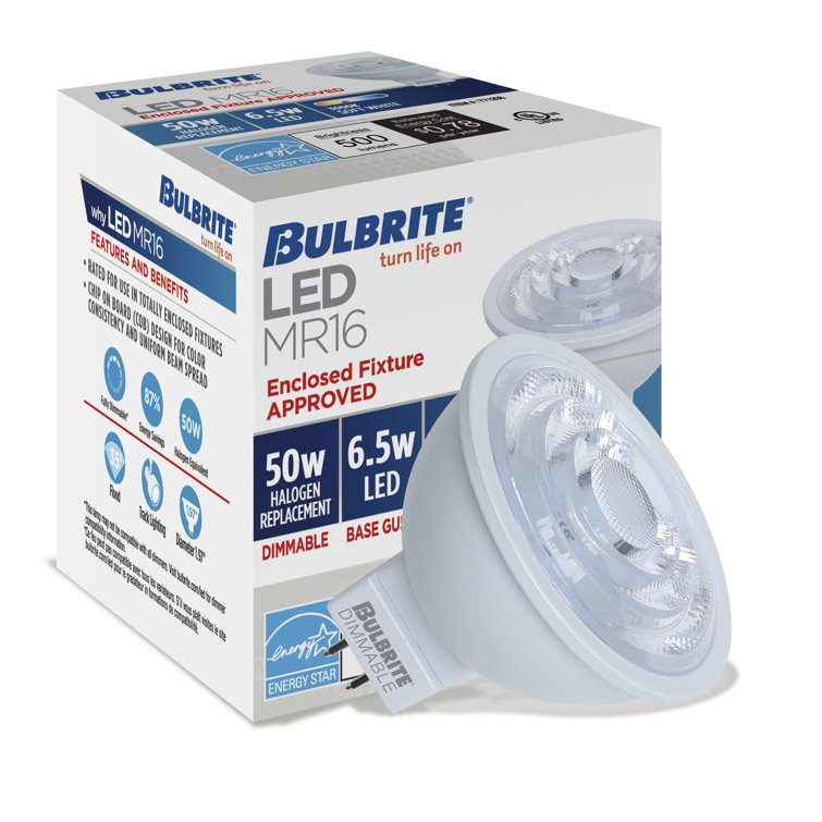 6.5W Soft White Dimmable LED MR16 Flood Light Bulbs, Pack of 4