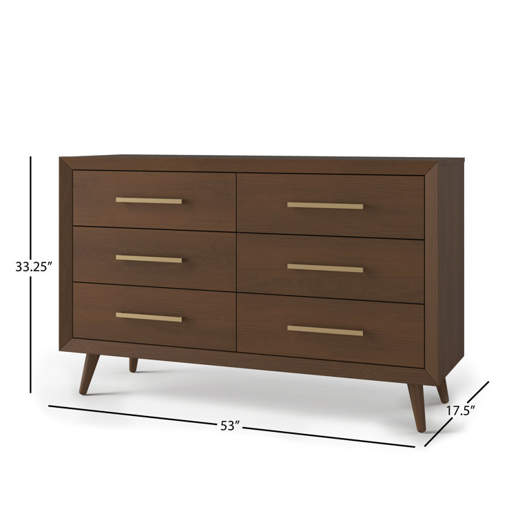 Cranbrook Toasted Chestnut Mid-Century Double Nursery Dresser