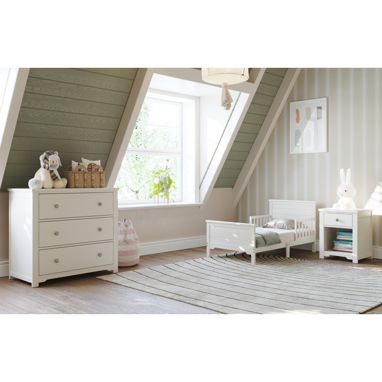 Harmony Brushed Cotton 1-Drawer Nightstand with Open Shelf