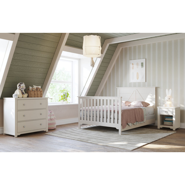 Harmony Brushed Cotton 1-Drawer Nightstand with Open Shelf