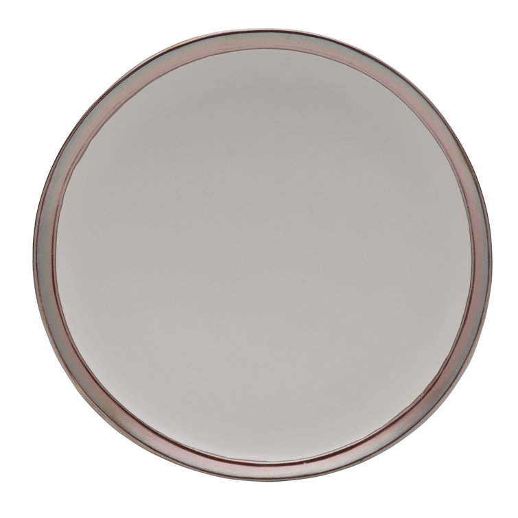 Miller White Ceramic 12-Piece Dinnerware Set with Rose Gold Banding