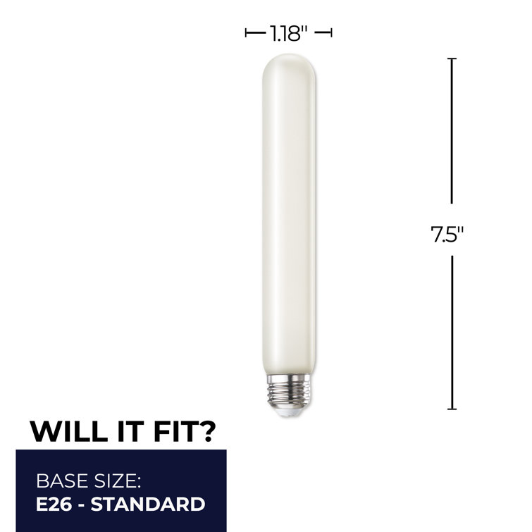 7.5 in Frosted White Dimmable LED Light Bulb