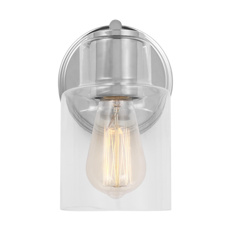 Chrome Wall Sconce with Clear Glass Shade