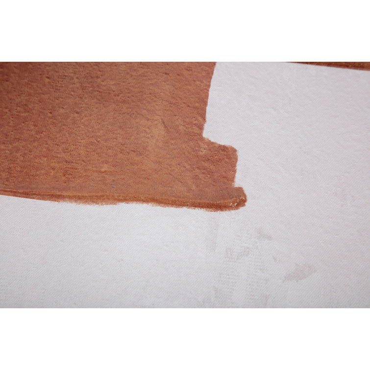 Abstract Earthy Tones Acrylic Painting Print on Canvas with Brown Solid Wood Frame