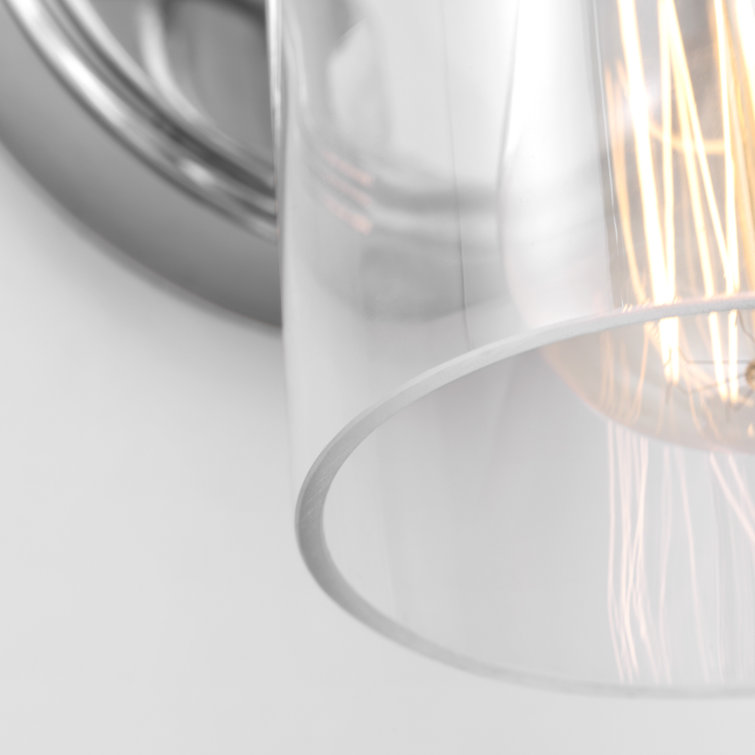 Chrome Wall Sconce with Clear Glass Shade