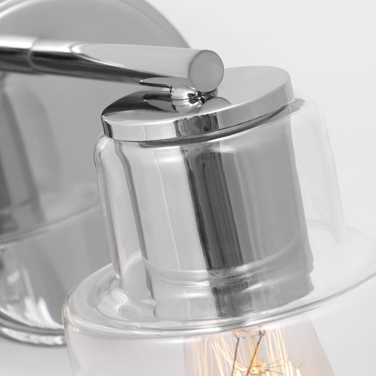 Chrome Wall Sconce with Clear Glass Shade