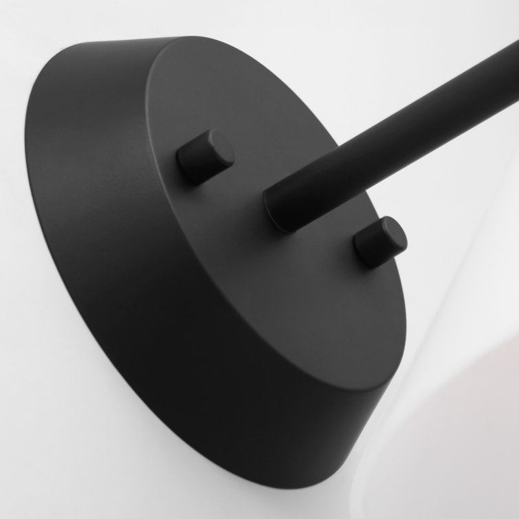 Midnight Black 1-Light Sconce with Etched Glass Shade