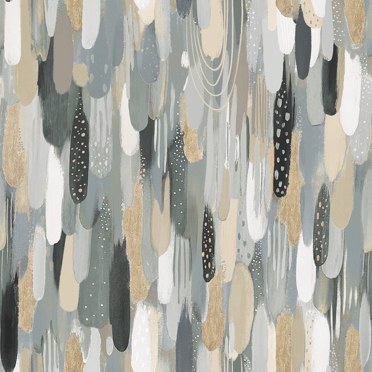 Neutral Brushstroke Peel and Stick Wallpaper Roll