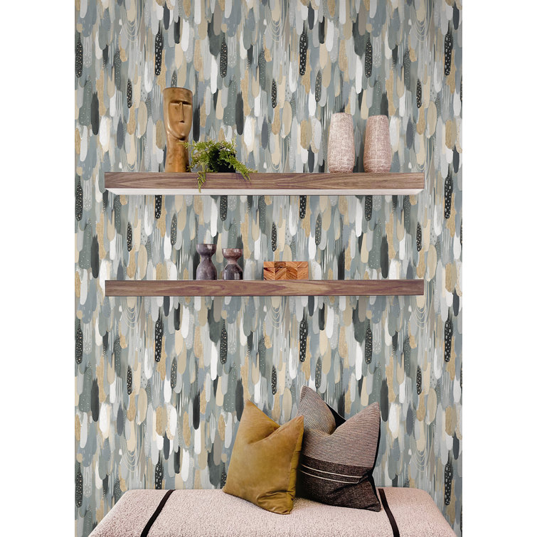 Neutral Brushstroke Peel and Stick Wallpaper Roll