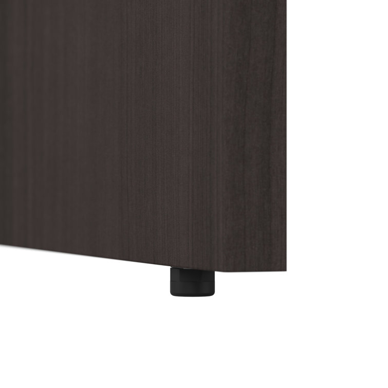 Studio C Transitional Storm Gray Home Office Desk with Filing Cabinet