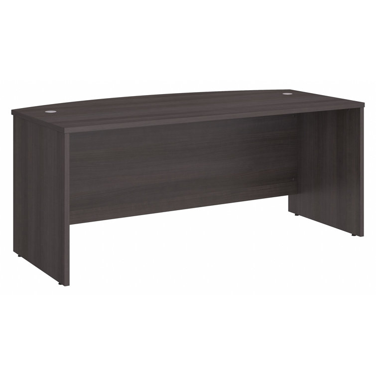 Studio C Transitional Storm Gray Home Office Desk with Filing Cabinet