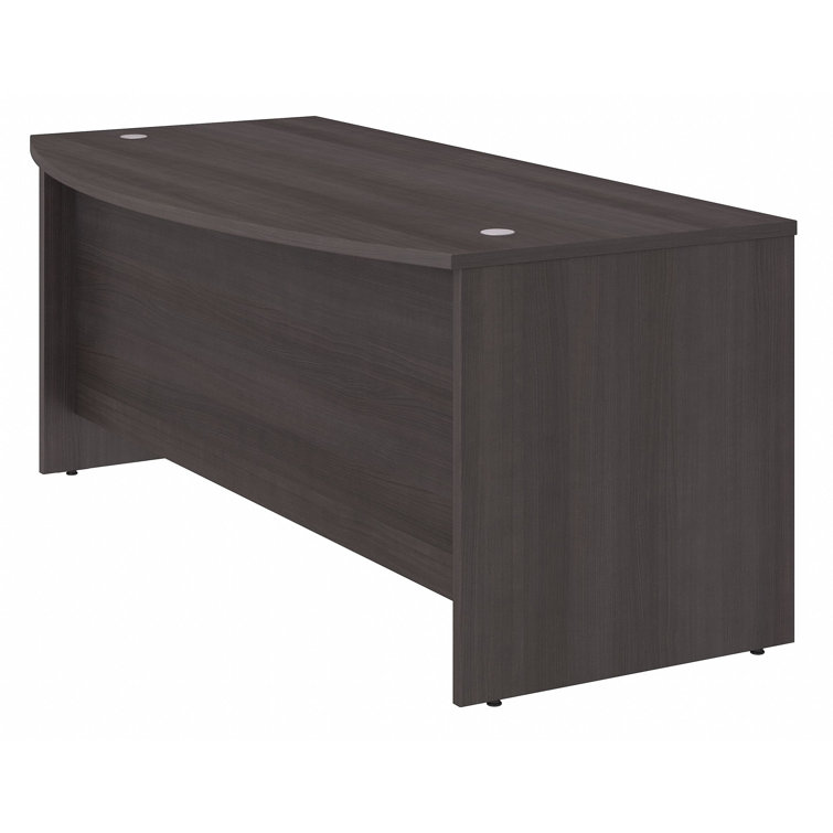 Studio C Transitional Storm Gray Home Office Desk with Filing Cabinet