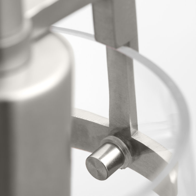 Brushed Steel and Clear Glass Modern Wall Sconce