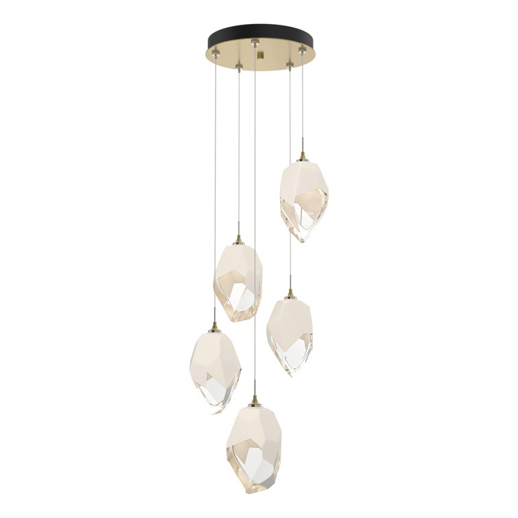 Sterling Crystal LED Multi-Light Pendant in Matte Black