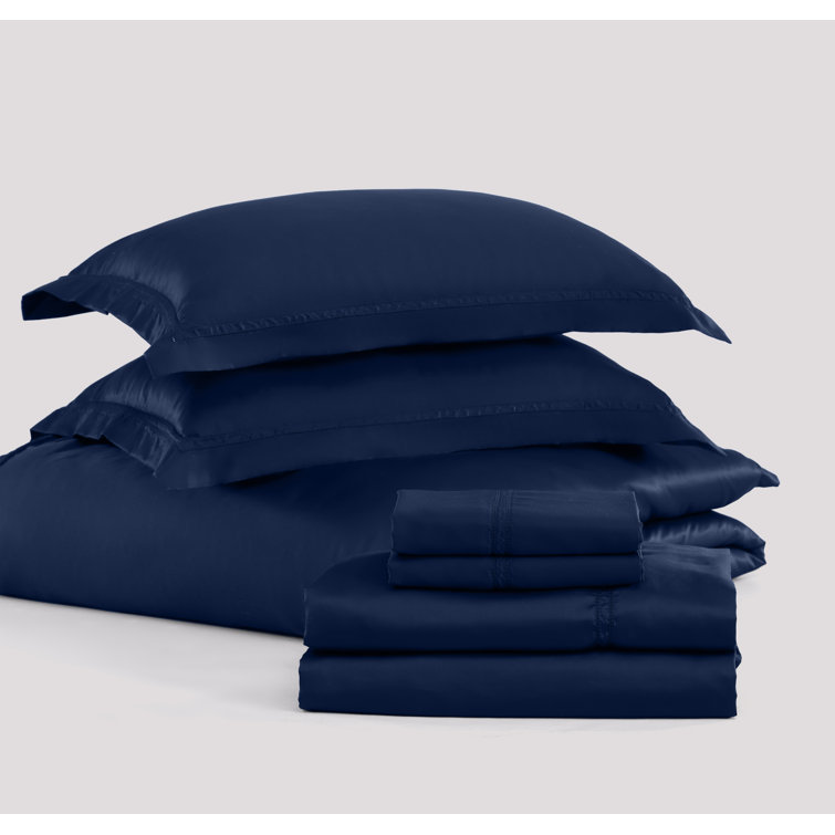 Midnight Blue Queen Egyptian Cotton Duvet Cover Set