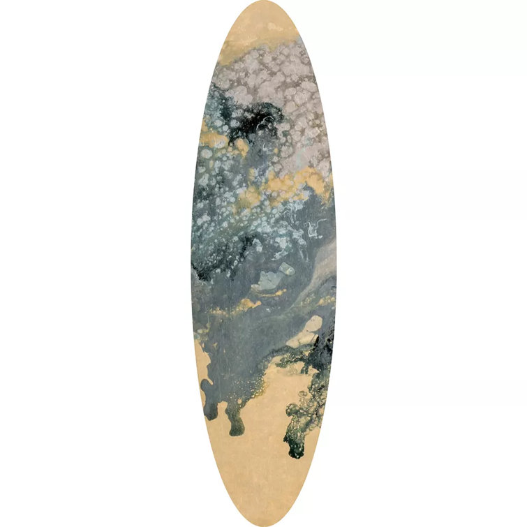 Tidal Abstract Blue and Beige Metal Wall Art Set