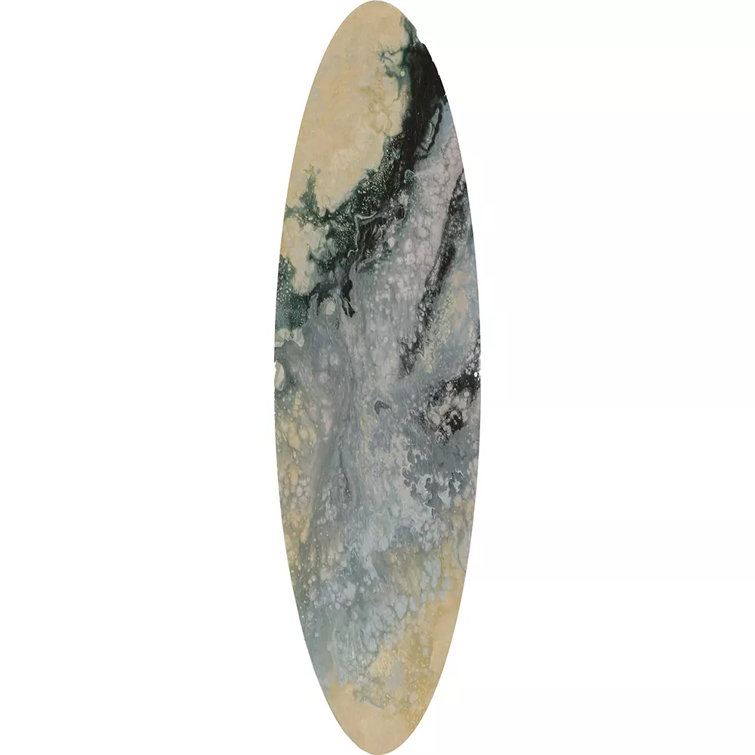 Tidal Abstract Blue and Beige Metal Wall Art Set