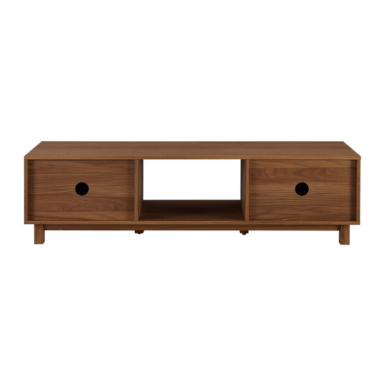 Coastal Oak Modern Fluted 2-Door TV Stand