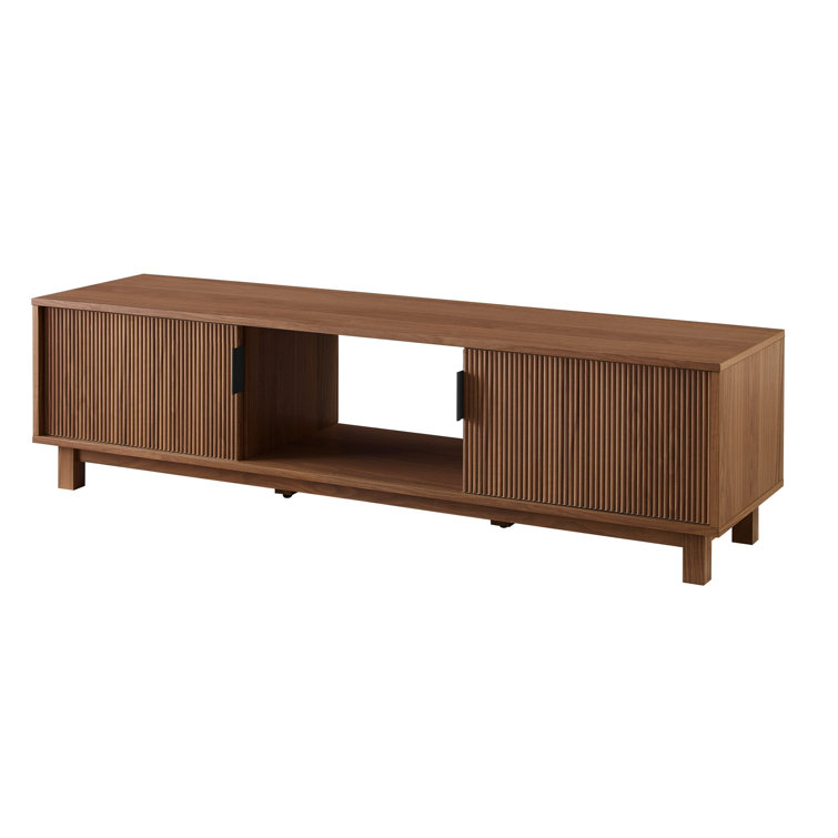 Coastal Oak Modern Fluted 2-Door TV Stand