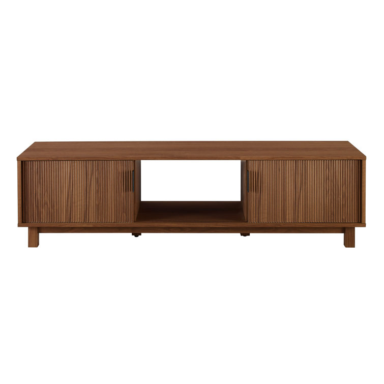Coastal Oak Modern Fluted 2-Door TV Stand