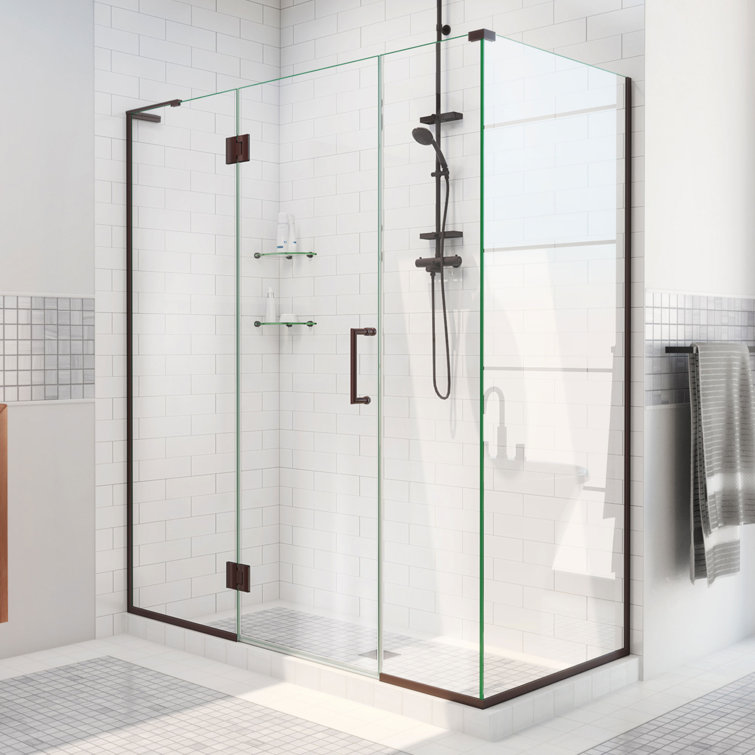 Unidoor-X 72" Frameless Hinged Shower Enclosure in Oil Rubbed Bronze