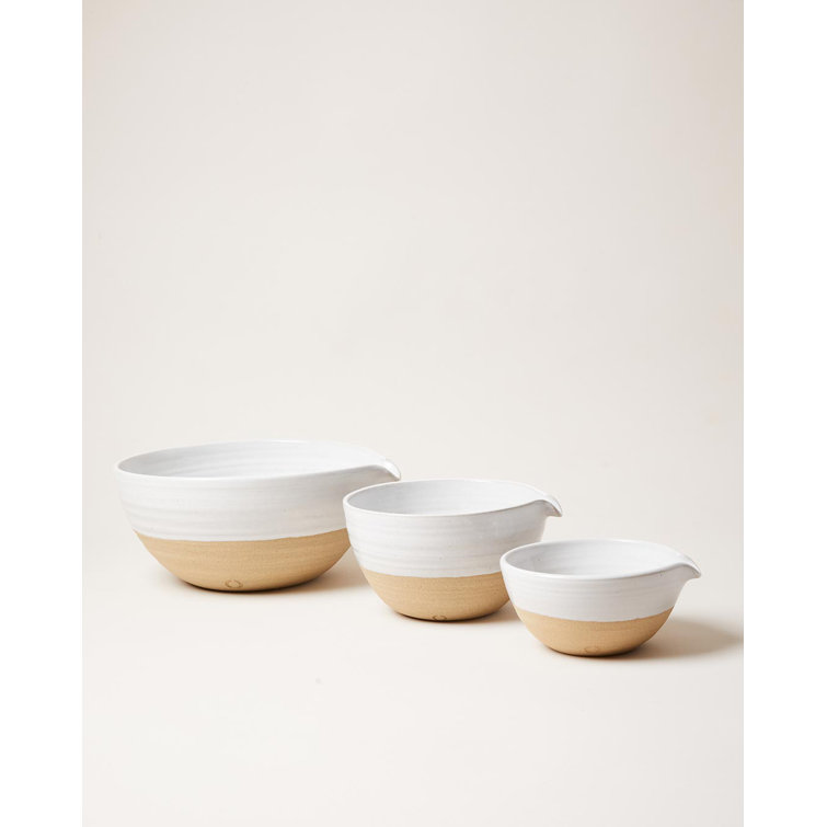 Medium Multicolor Ceramic Color Block Serving Bowl