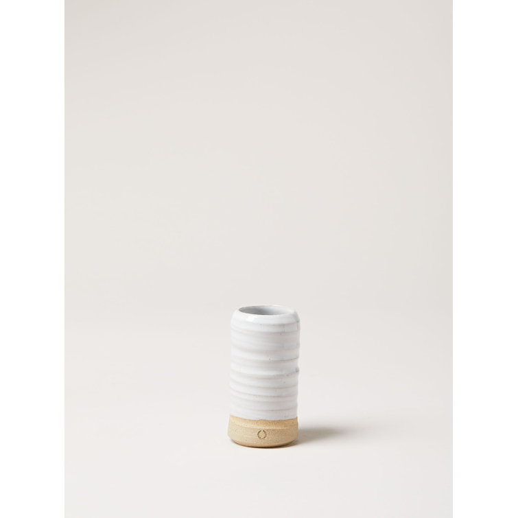 Mini White Ceramic Cylinder Bouquet Vase