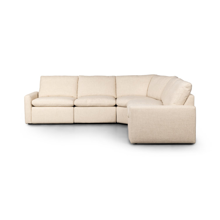 Antigo Natural Linen Five-Piece Sectional Sofa