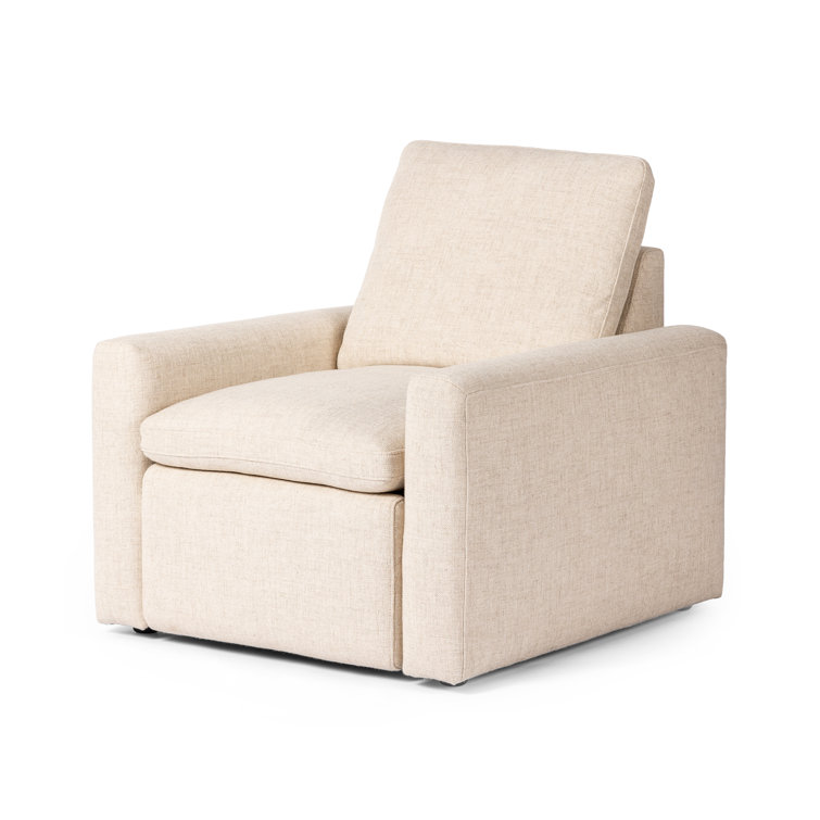 Antigo Natural Beige Leather Recliner Accent Chair