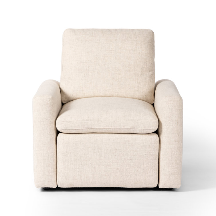 Antigo Natural Beige Leather Recliner Accent Chair