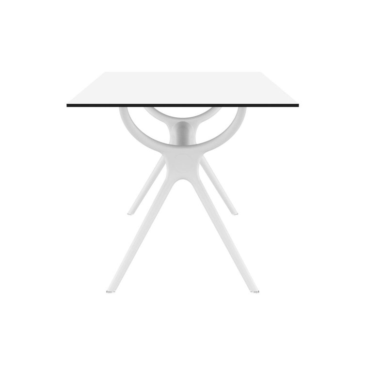 Farrah White Rectangular Plastic Outdoor Dining Table