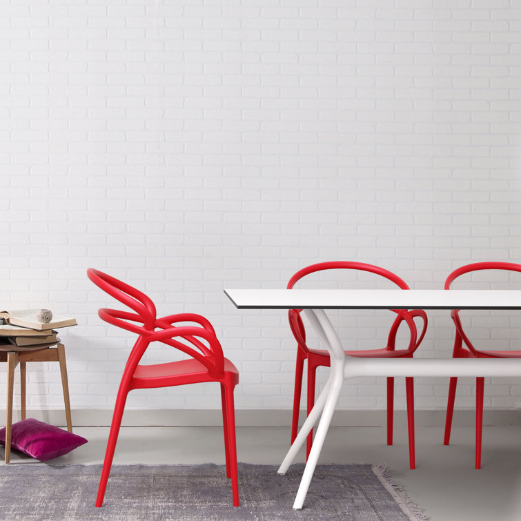 Farrah White Rectangular Plastic Outdoor Dining Table