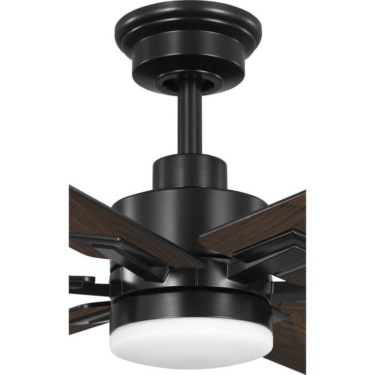 60" Matte Black and Charcoal LED Ceiling Fan with Remote