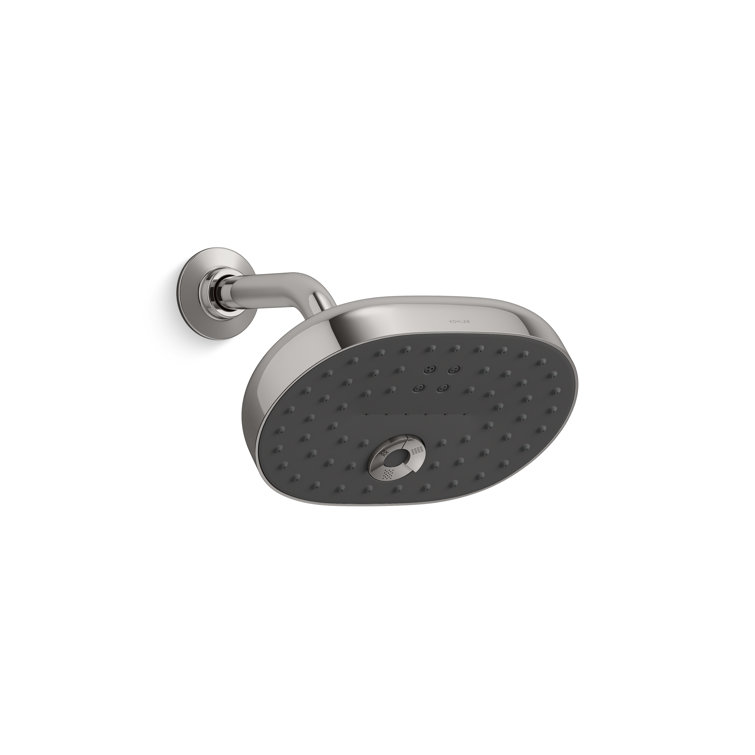 Vibrant Titanium Oval Multifunction Wall Mounted Showerhead