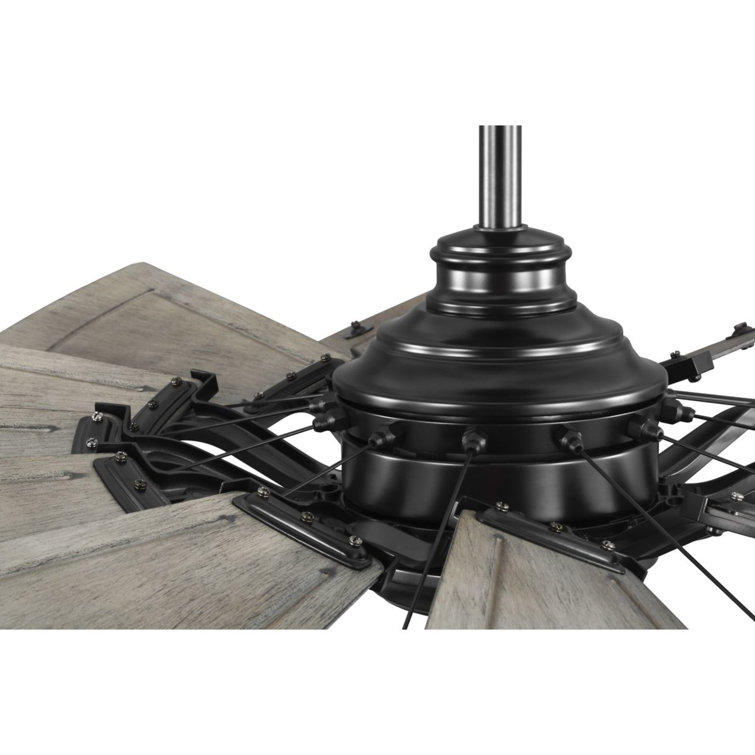 60-Inch Matte Black Windmill Ceiling Fan with Remote