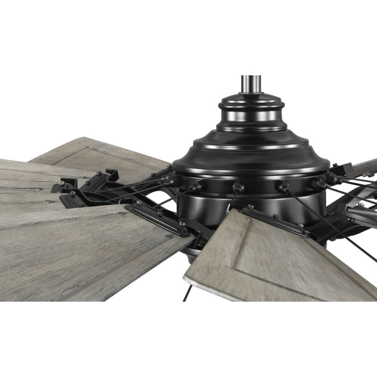 60-Inch Matte Black Windmill Ceiling Fan with Remote