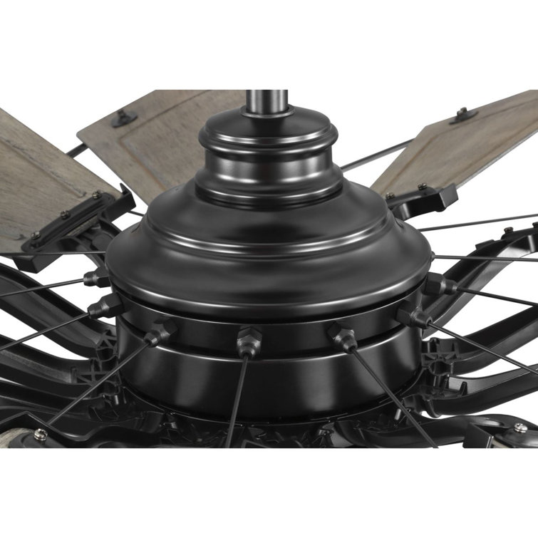 60-Inch Matte Black Windmill Ceiling Fan with Remote