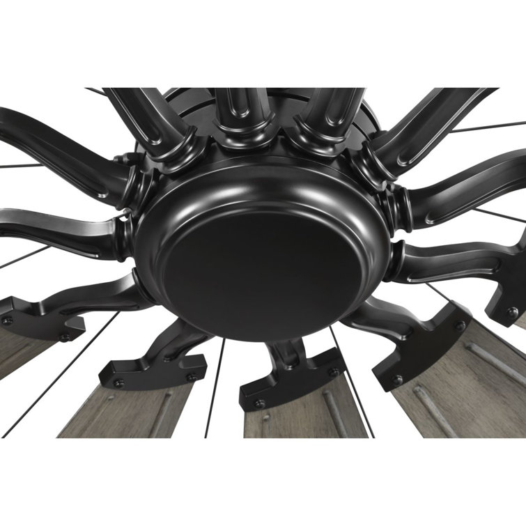 60-Inch Matte Black Windmill Ceiling Fan with Remote