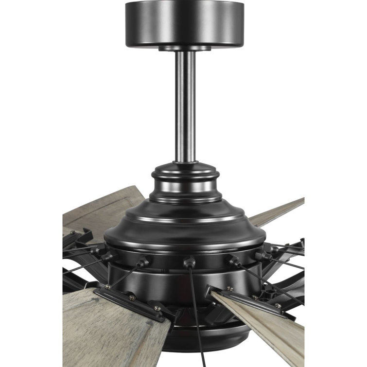 60-Inch Matte Black Windmill Ceiling Fan with Remote