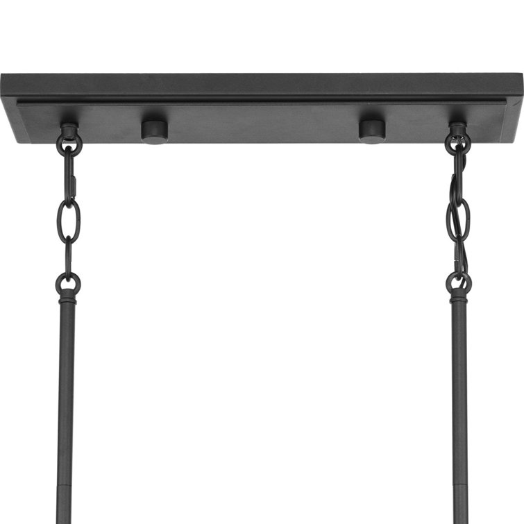 Lowery Black and Gold 4-Light Linear Chandelier