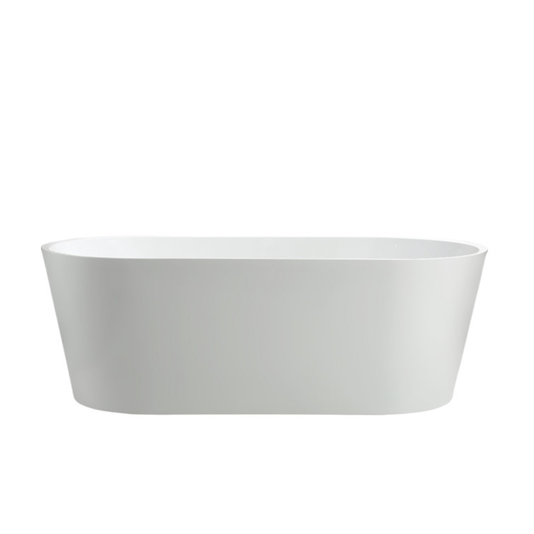 67'' White Acrylic Freestanding Soaking Bathtub