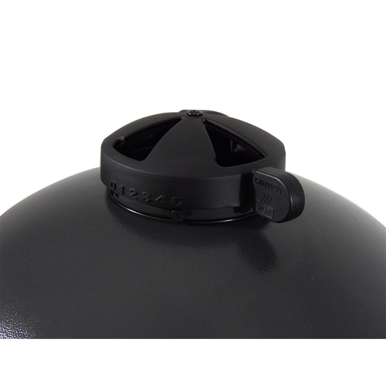 Rodeo Deluxe Black Steel Kamado Charcoal Grill with Prep Cart