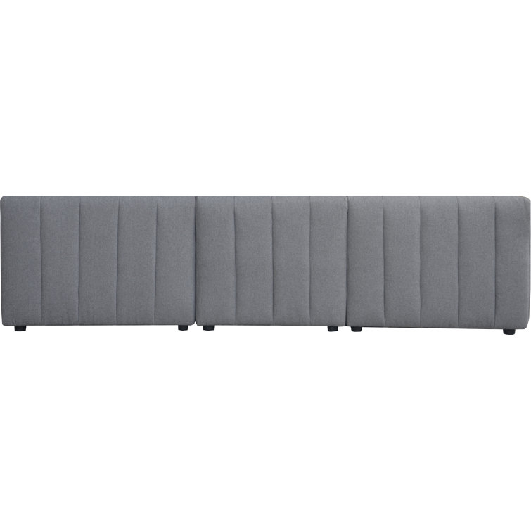 Gray Fabric Five Piece Modular Sectional with Wood Frame