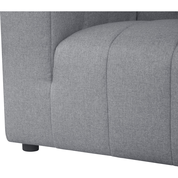 Gray Fabric Five Piece Modular Sectional with Wood Frame