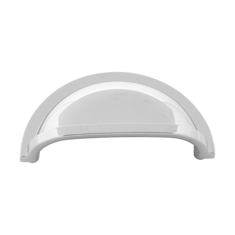 Chrome Round Cup Pulls with Mounting Hardware, 10-Pack
