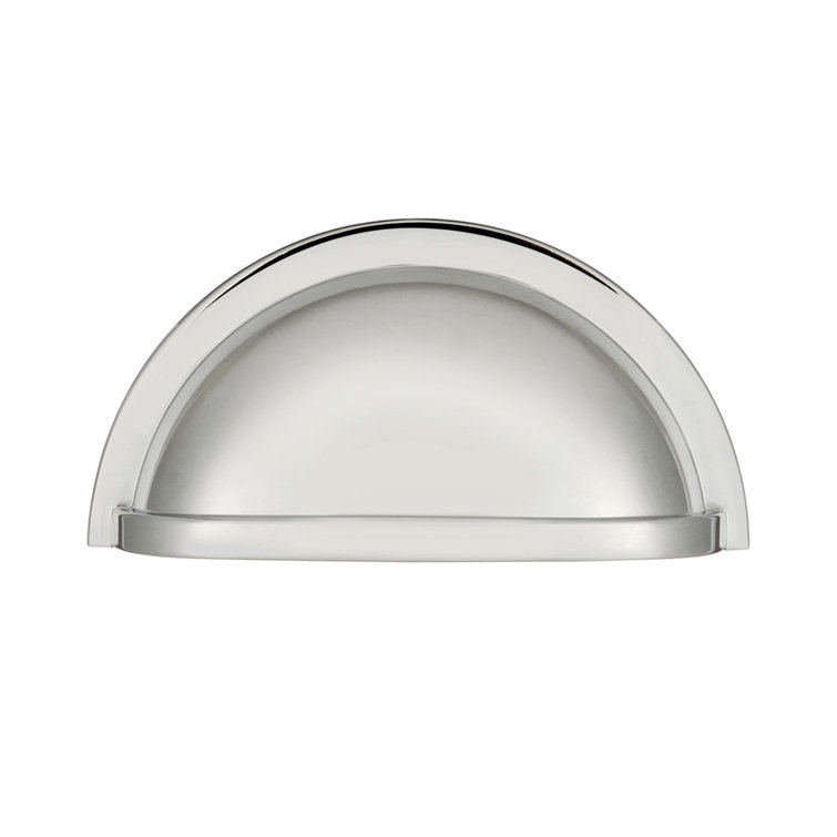 Chrome Round Cup Pulls with Mounting Hardware, 10-Pack