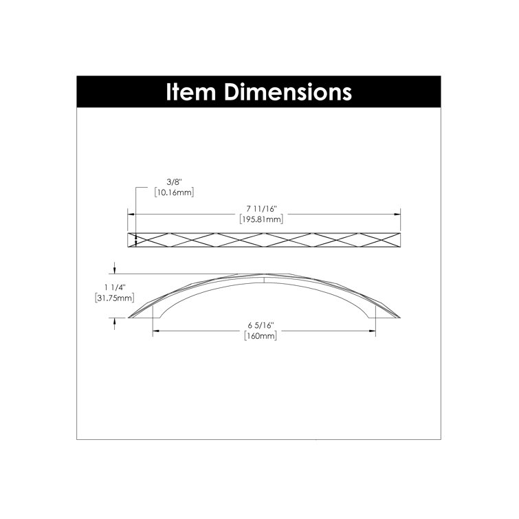Matte Black Geometric Kitchen Cabinet Pulls, 6-5/16 Inch, Set of 10