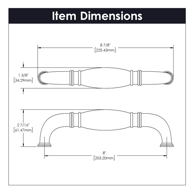 Stainless Steel 8-Inch Bar Appliance Pulls with Mounting Hardware