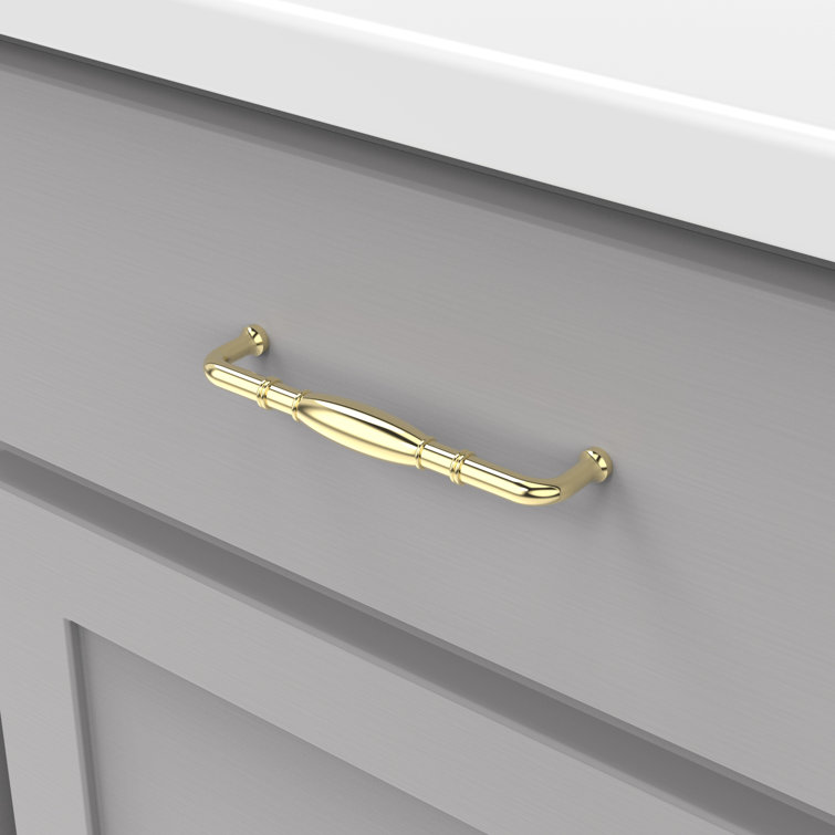 Polished Brass 5-1/16 Inch Solid Core Cabinet Pulls
